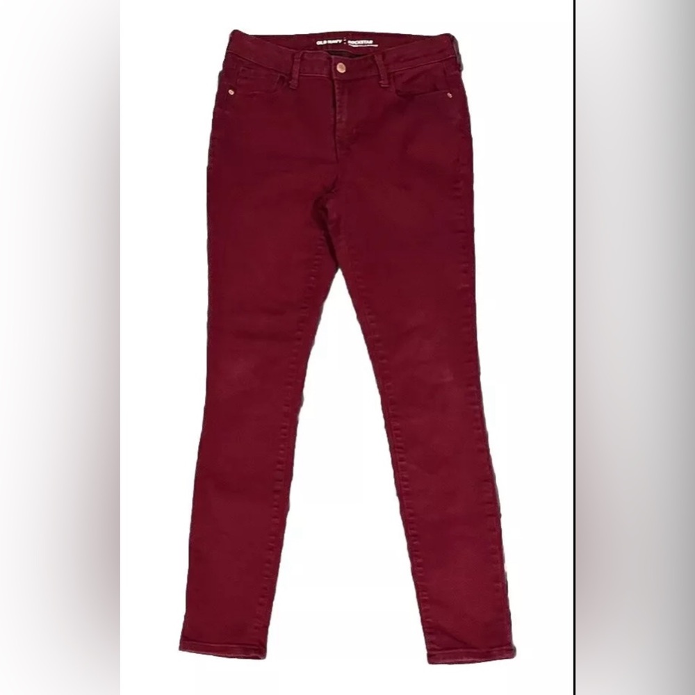 Old Navy Rockstar Mid Rise Skinny Jeans Red Women’s 5 Regular